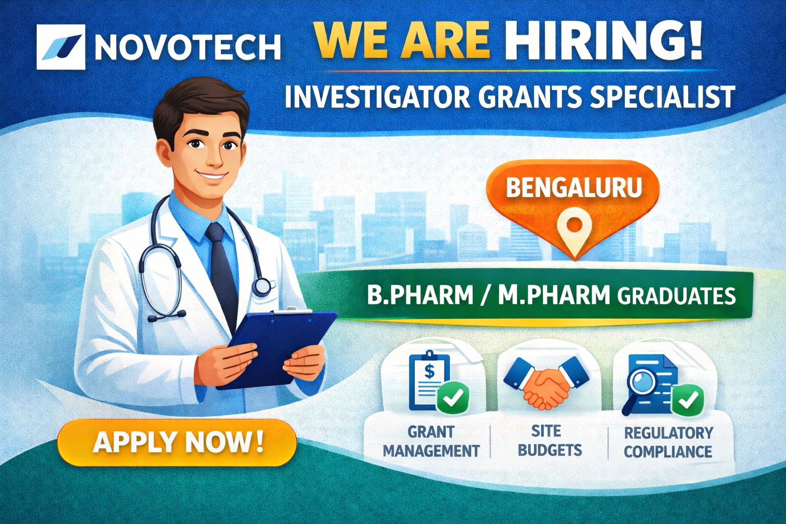 Novotech grant specialist role