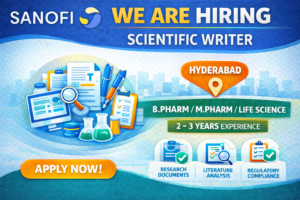 Sanofi Hiring for Scientific Writer Role : Pharma Jobs 2026