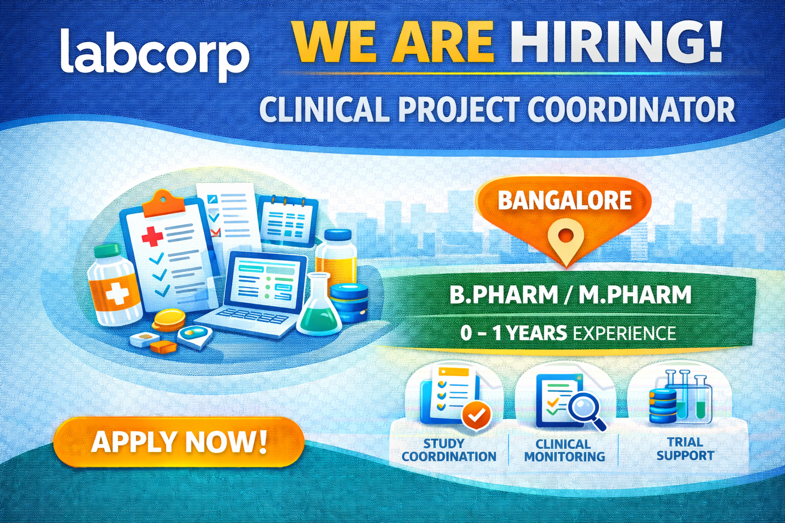 Labcorp Hiring Fresher for Clinical Project Coordinator | PharmaHiringHub