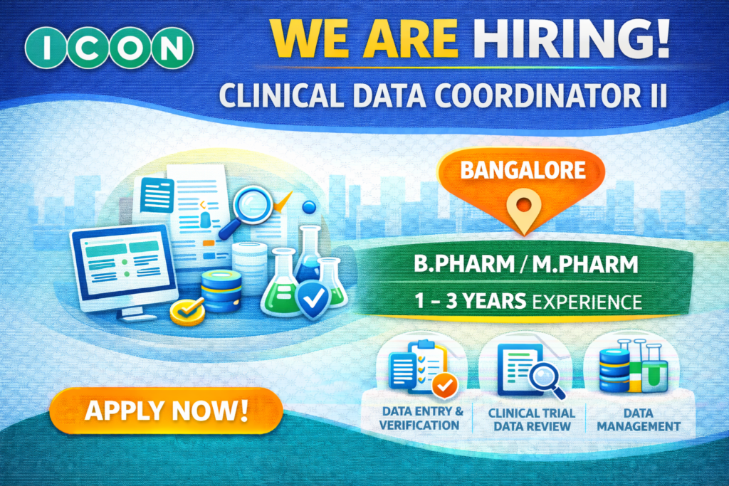 ICON plc Hiring for Clinical Data Coordinator II Role : Pharma Jobs ...