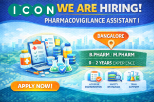 ICON plc Hiring Fresher for Pharmacovigilance Assistant I: PV Jobs 2026