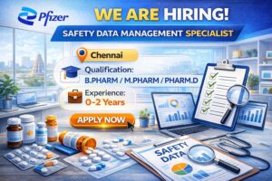 Pfizer Hiring Fresher for Safety Data Management Specialist: PV Jobs 2026
