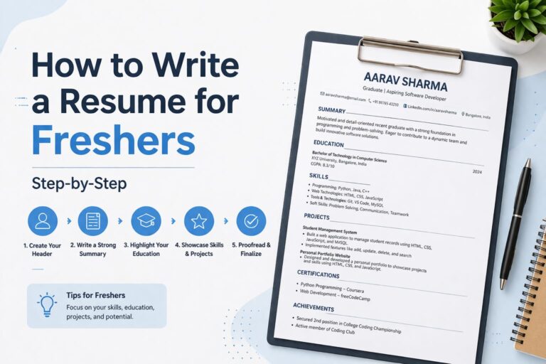 How to Write a Resume for Freshers: Step‑by‑Step Guide With Example ...
