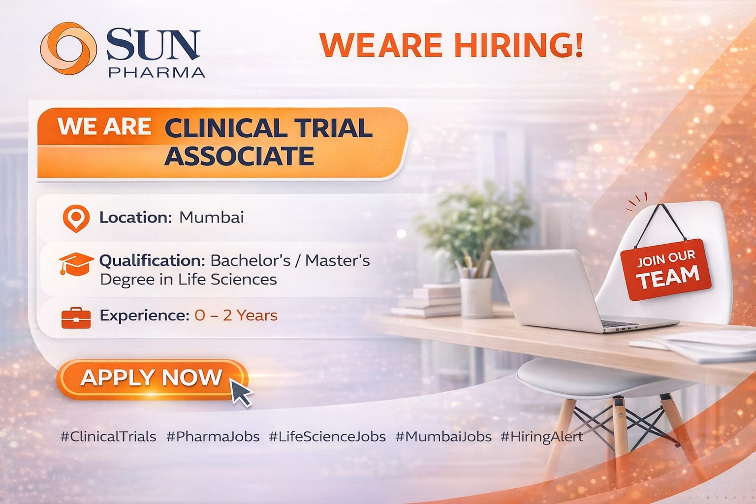 Sun pharma clinical trial associate