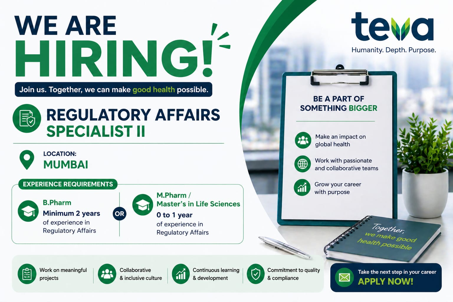 Regulatory affairs specialist at Teva