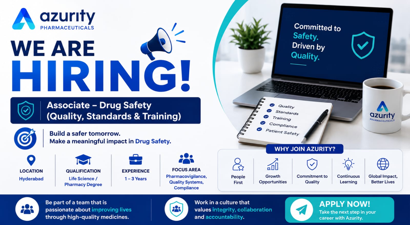 Azurity Pharmaceuticals Hiring Associate – Drug Safety