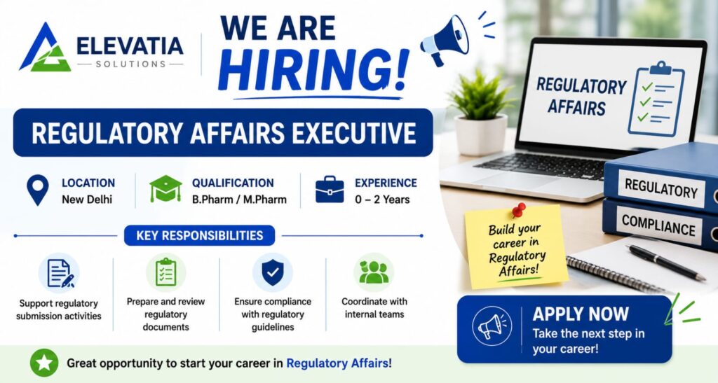 Elevatia Solutions Hiring Regulatory Affairs Executive