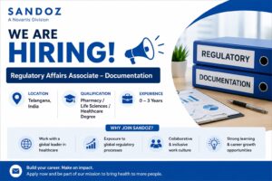 Sandoz Hiring Regulatory Affairs Associate – Documentation