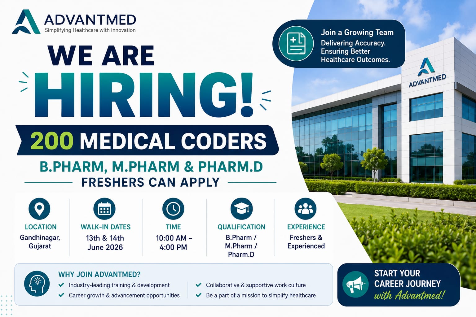 Advantmed Hiring 200 Medical Coders | B.Pharm, M.Pharm & Pharm.D ...