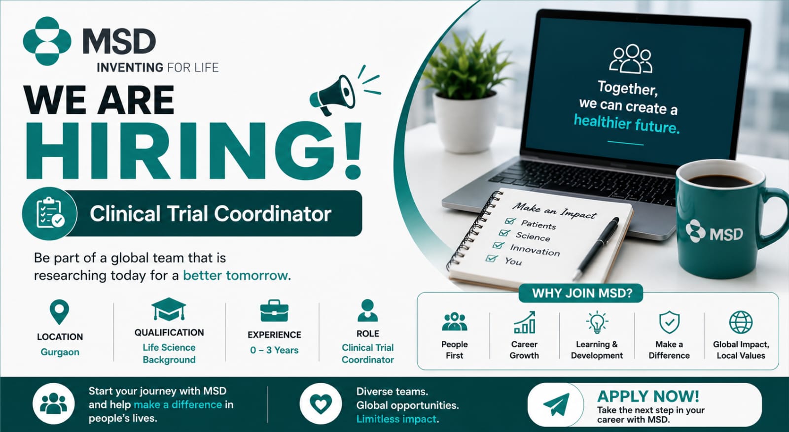 MSD Hiring Clinical Trial Coordinator