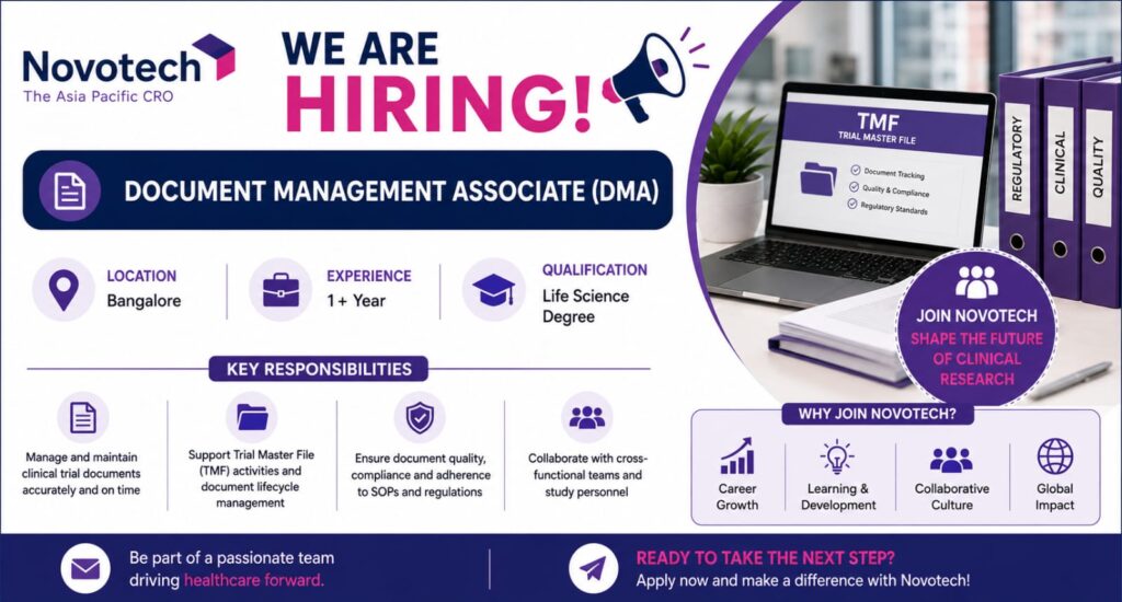 Novotech Hiring Document Management Associate